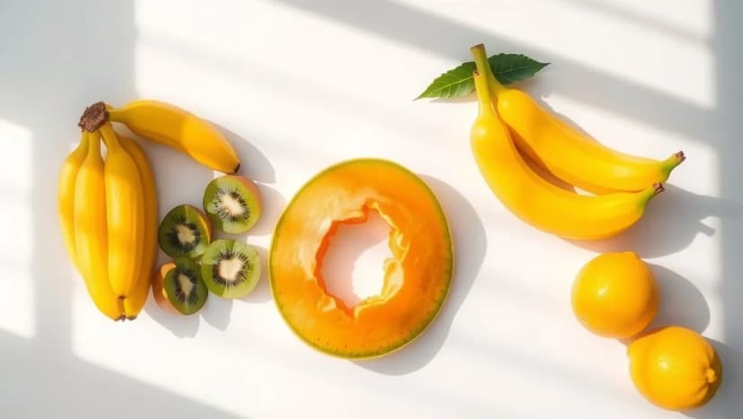 Banan melon kiwi och citron för hälsan