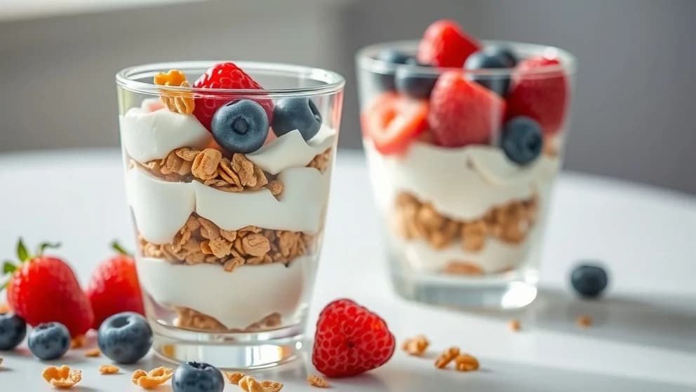 Efterrätt i glas med crunch som imponerar