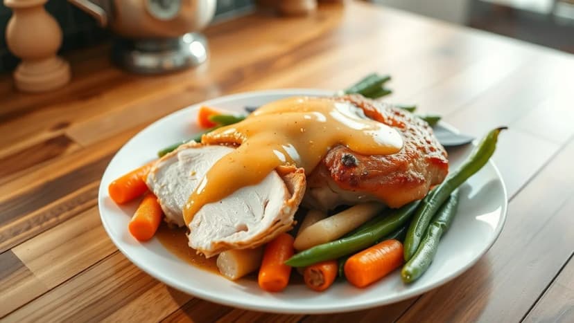 Kalkonfilé i ugn med mammas underbara sås