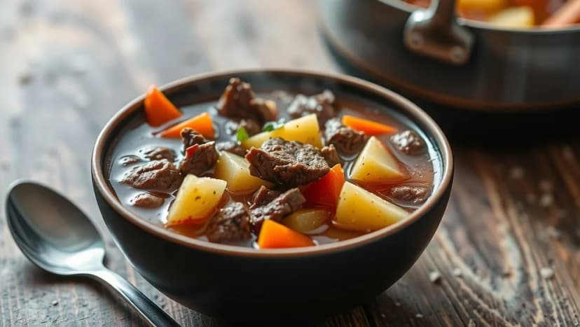 Köttfärssoppa med potatis och morötter