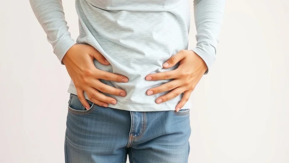 Smärta höger sida magen vid höften